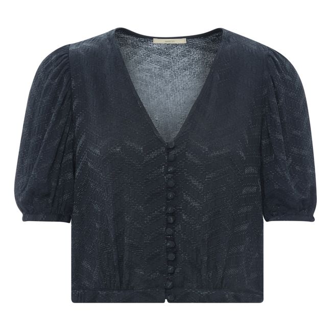 Blusa Borromeo Jacquard | Azul Marino