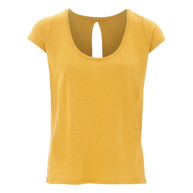 Camiseta Santa Cruz de lino Amarillo