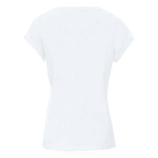 Leinen-T-Shirt Yodo Weiß
