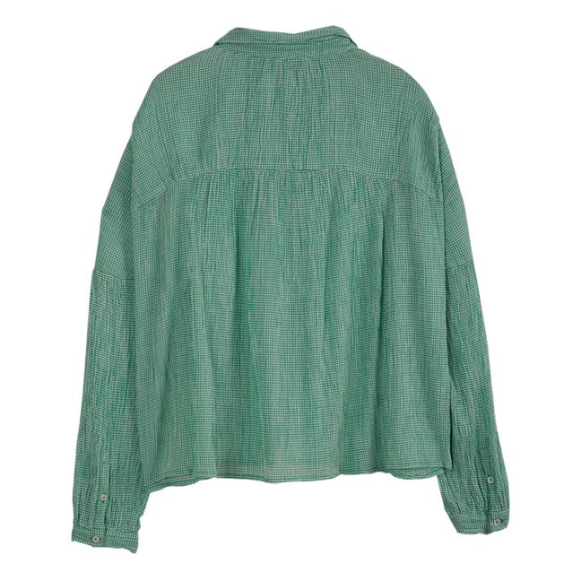 Blusa de sirsaca Vichy - Colección Mujer - Verde