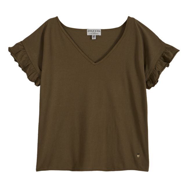 T-Shirt Coton Bio - Collection Femme- Vert kaki