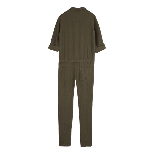Tuta in garza di cotone - Collezione Donna  | Verde militare