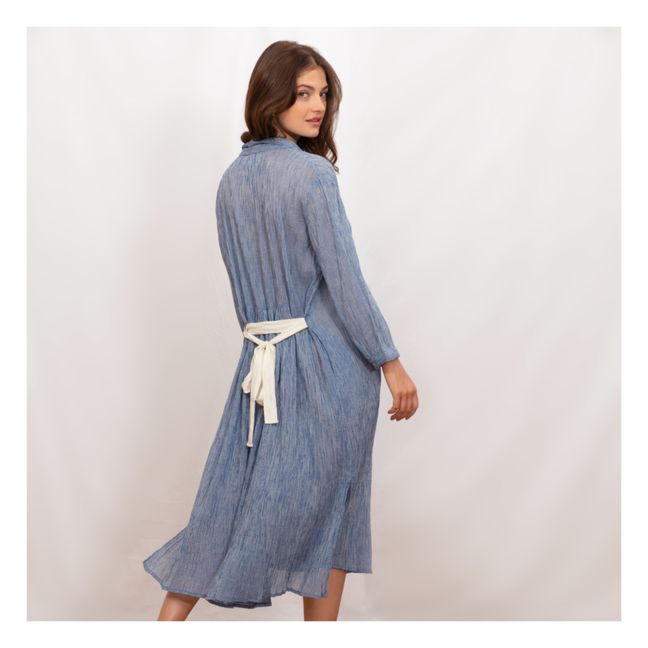Robe Longue Vichy - Collection Femme - Bleu