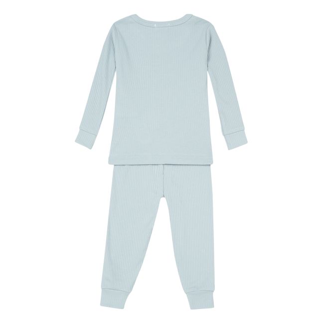 Pyjama Deux Pièces Uni Bleu