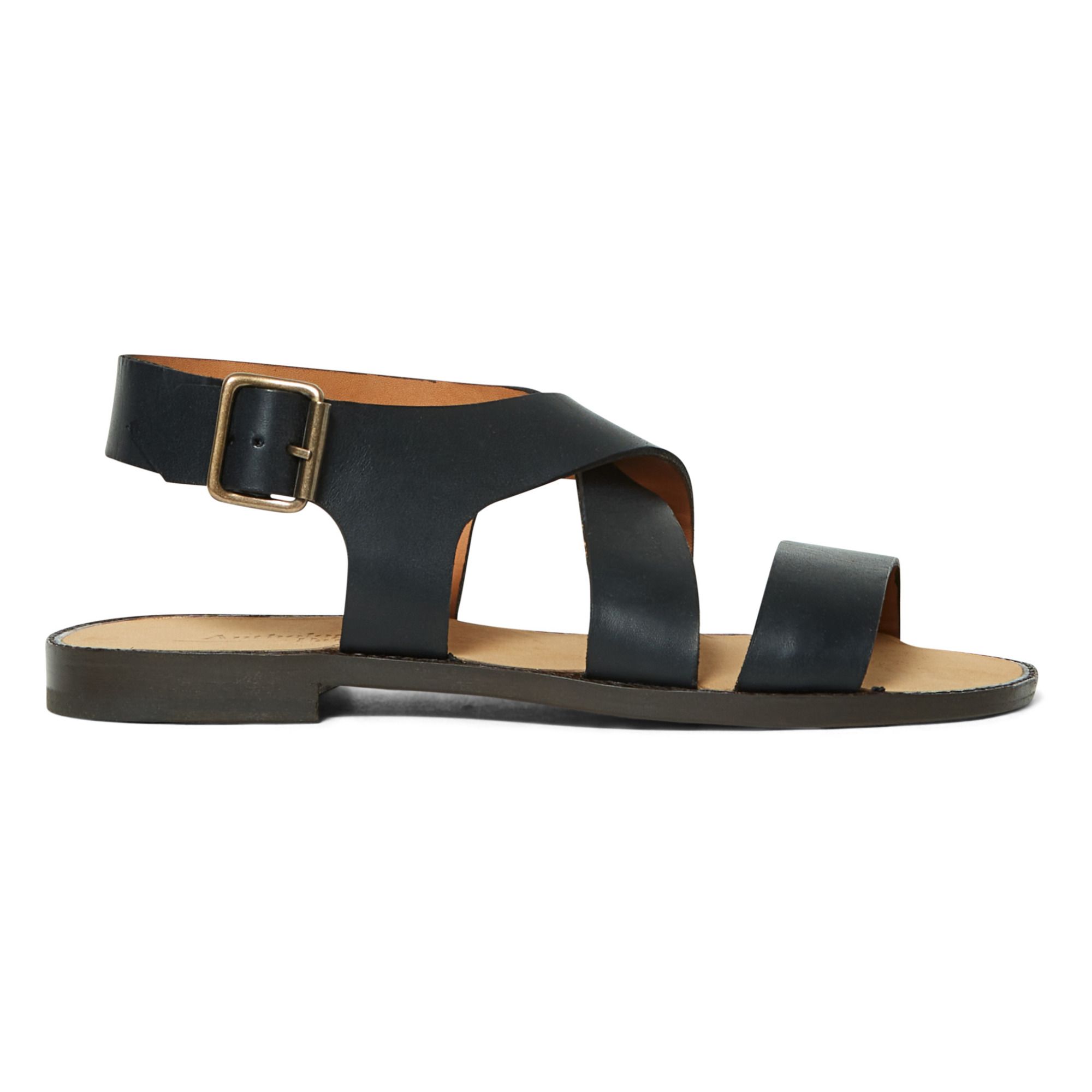 Anthology Paris Berta Leather Sandals Black Smallable