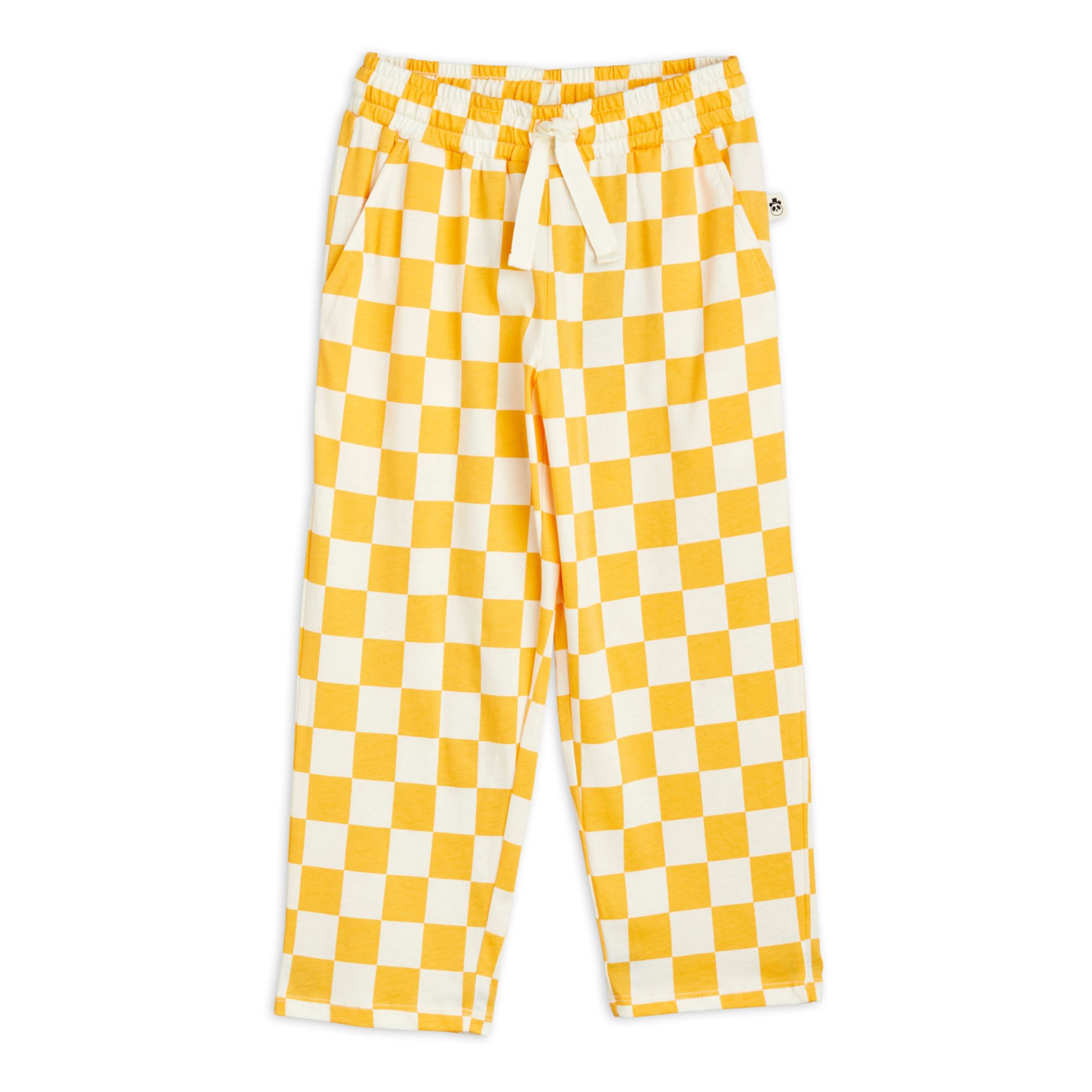 Organic Cotton Checked Joggers Orange- Product image n°0