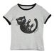 Organic Cotton Cat Logo T-Shirt Gris- Miniatura produit n°0