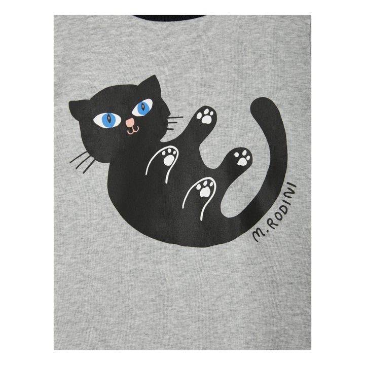 T-shirt Logo Chat Coton Bio Gris- Image produit n°2