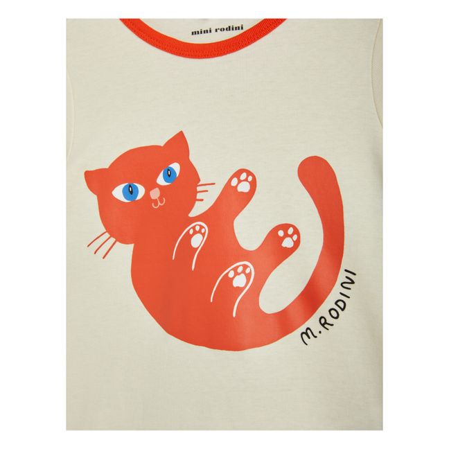 Organic Cotton Cat Logo T-Shirt Rot