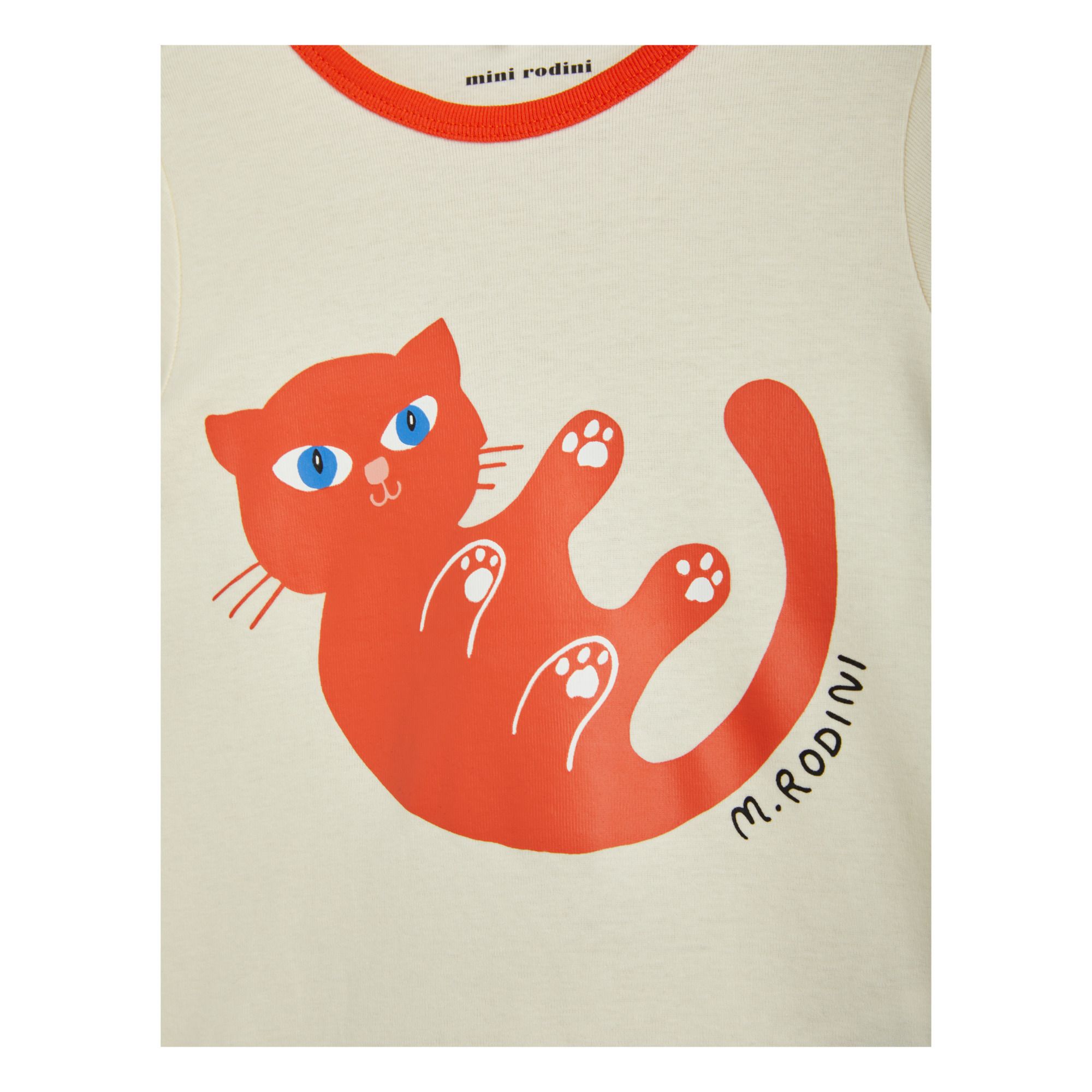 Organic Cotton Cat Logo T-Shirt Red- Product image n°1