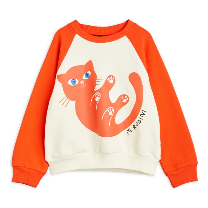 Organic Cotton Cat Logo Sweatshirt | Rot- Produktbild Nr. 0