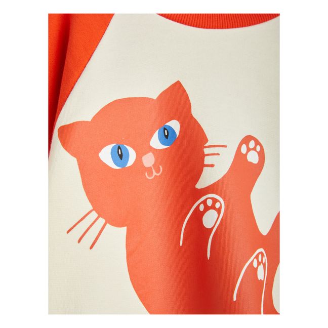 Organic Cotton Cat Logo Sweatshirt | Rojo