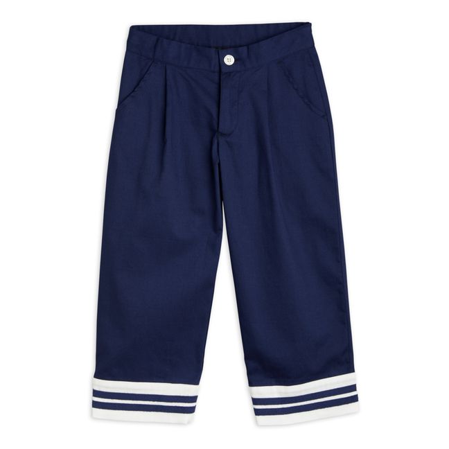 Organic Cotton Sailor Trousers Blu marino