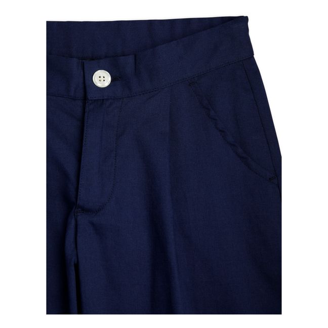 Organic Cotton Sailor Trousers | Azul Marino