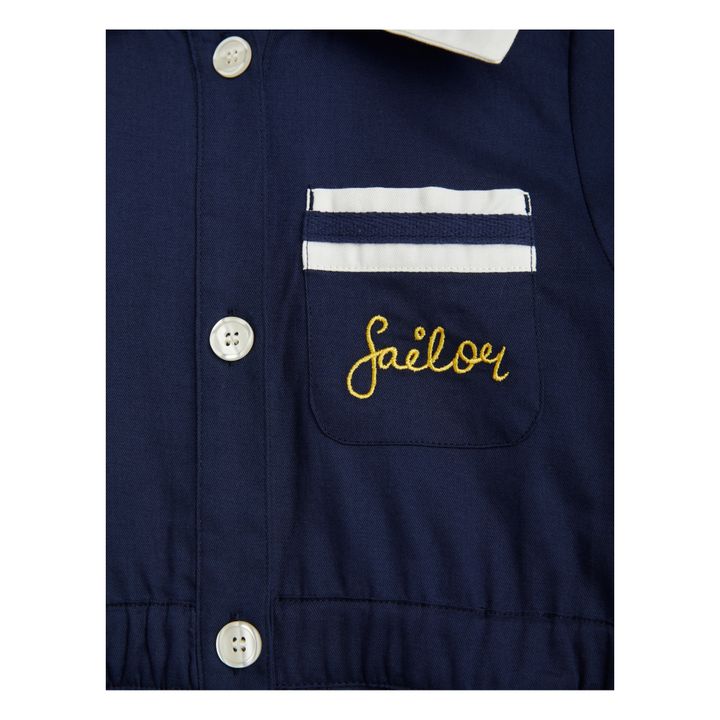 Organic Cotton Sailor Playsuit Navy blue- Product image n°4