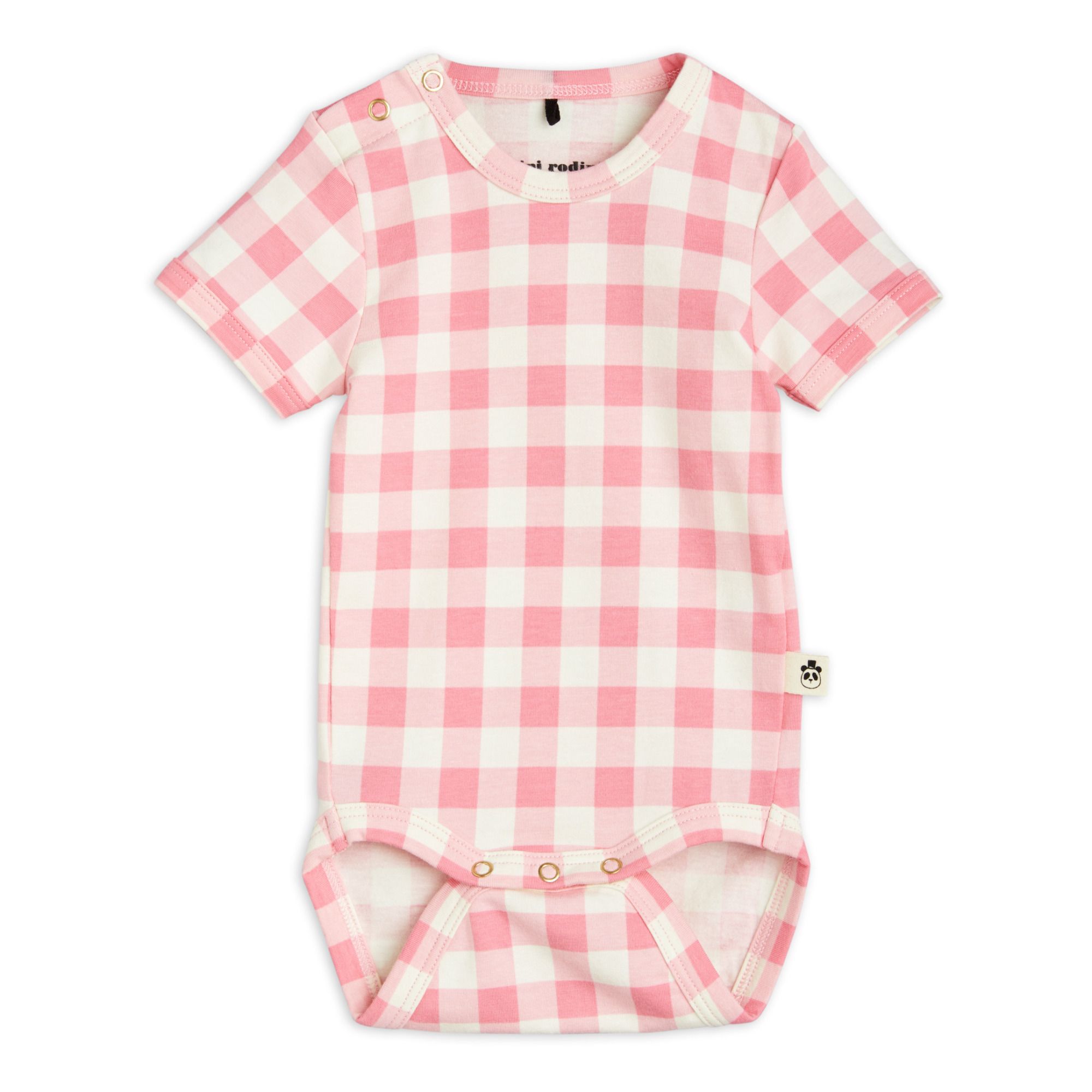 Gingham Baby Bodysuit Rosa- Imagen del producto n°0