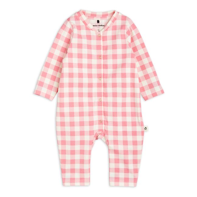 Gingham Baby Jumpsuit Pink