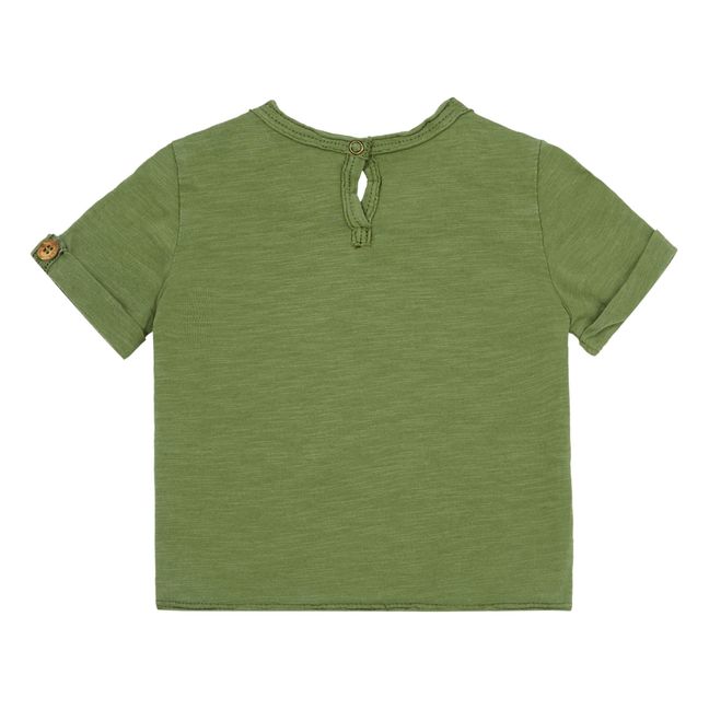 Slub Cotton Pocket T-shirt Green