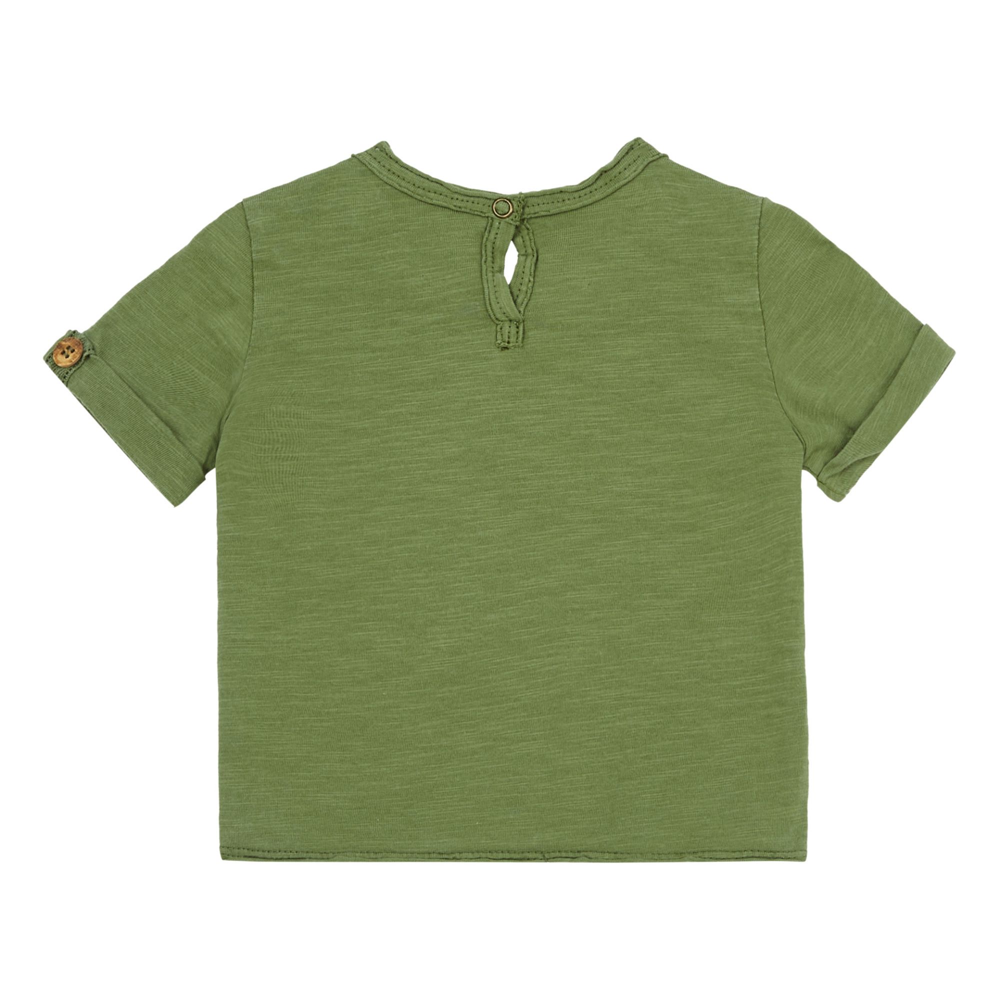 Slub Cotton Pocket T-shirt Verde- Imagen del producto n°1