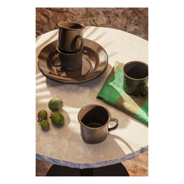 Yard Enamel Tableware Set - 8 Pieces | Olive green- Product image n°1