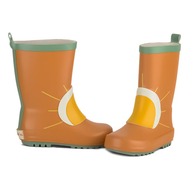 Natural Latex Rain Boots Orange