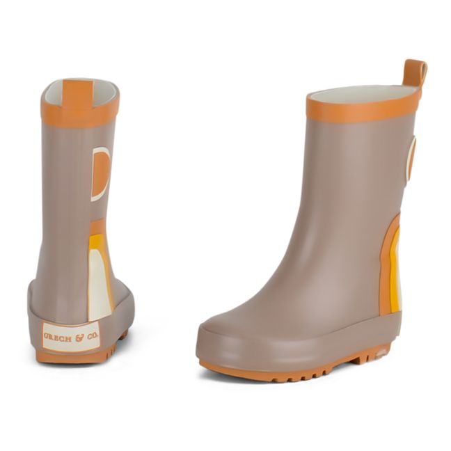 Natural Latex Rain Boots | Taupe brown