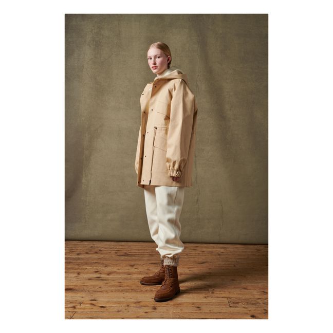 Seattle Oiled Cotton Water Repellant Parka Beige