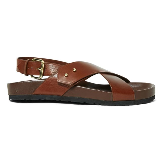 Olaf Leather Sandals Marrone