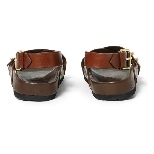 Olaf Leather Sandals Marrone