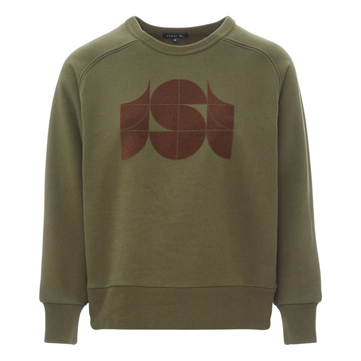 Pascal Organic Cotton Sweatshirt | Khaki- Product image n°0