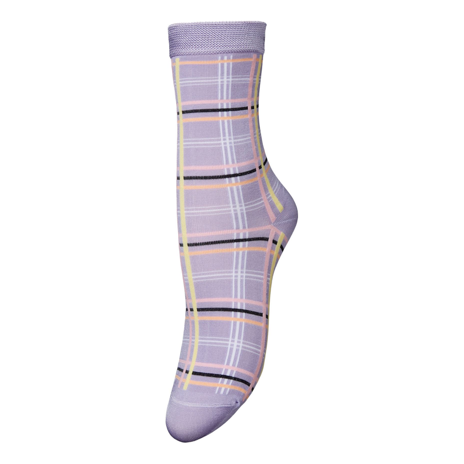 Exie Check Socks Lilac- Product image n°0
