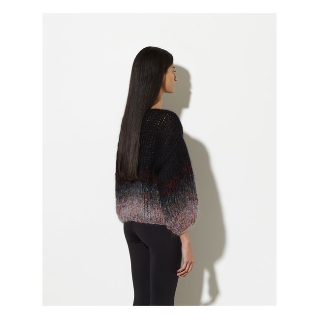 Mohair and Wool Gradient Fade Big Jumper | Black
