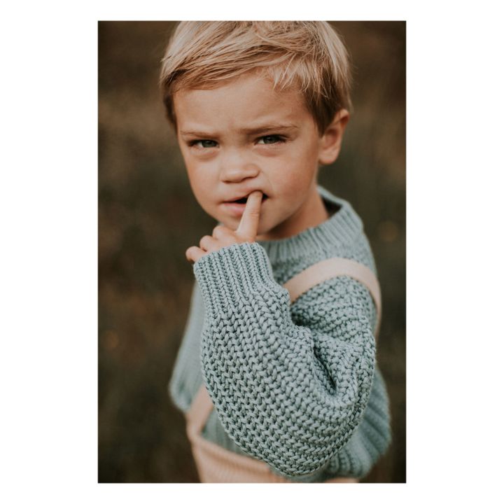 Chunky Organic Cotton Jumper Blue- Product image n°8