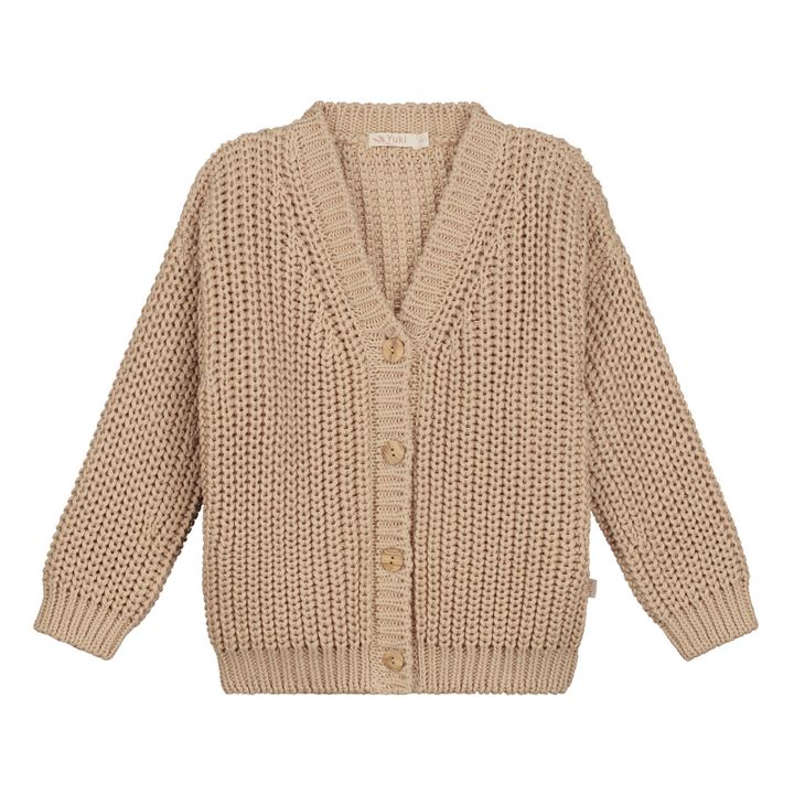 Chunky Organic Cotton Cardigan | Beige- Imagen del producto n°0