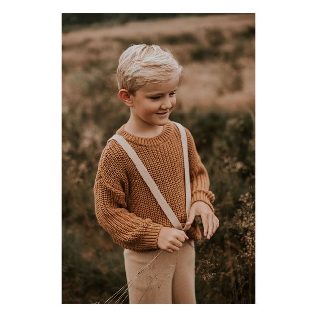 Organic Cotton Knitted Trousers | Beige