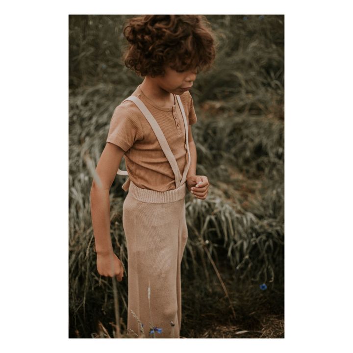 Organic Cotton Knitted Trousers | Beige- Product image n°4
