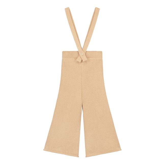 Organic Cotton Knitted Trousers Beige