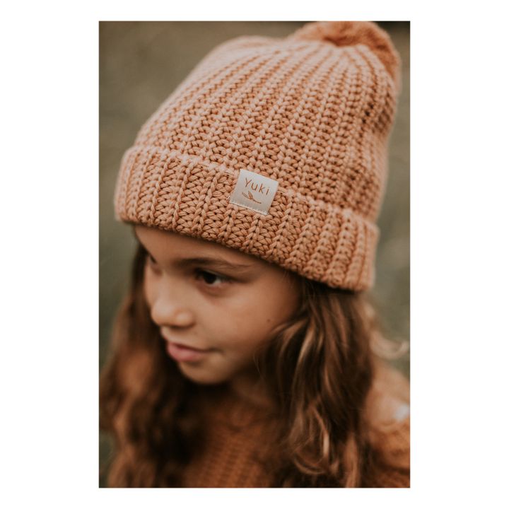 Organic Cotton Knitted Beanie | Dusty Pink- Product image n°1