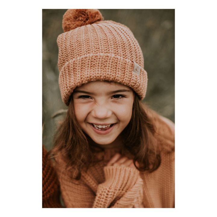 Organic Cotton Knitted Beanie | Dusty Pink- Product image n°2