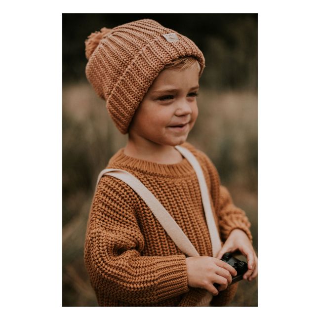 Bonnet Tricot Coton Bio | Vieux Rose