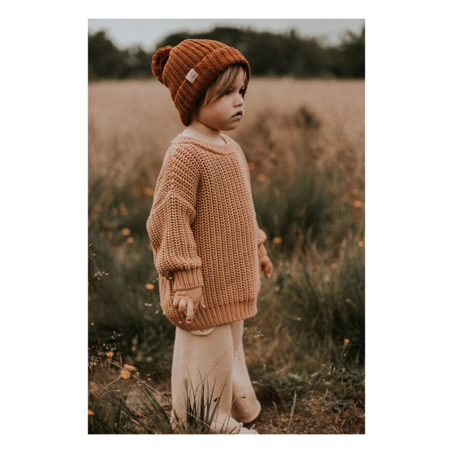 Bonnet Tricot Coton Bio | Marron