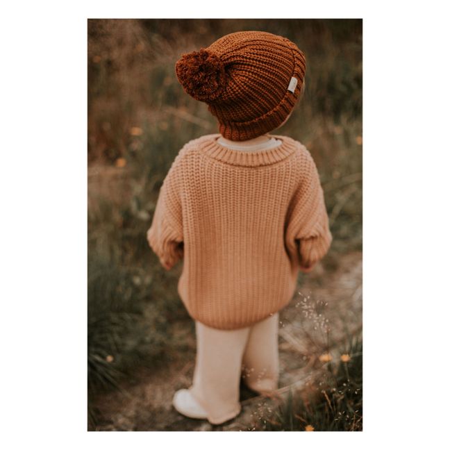 Organic Cotton Knitted Beanie | Brown