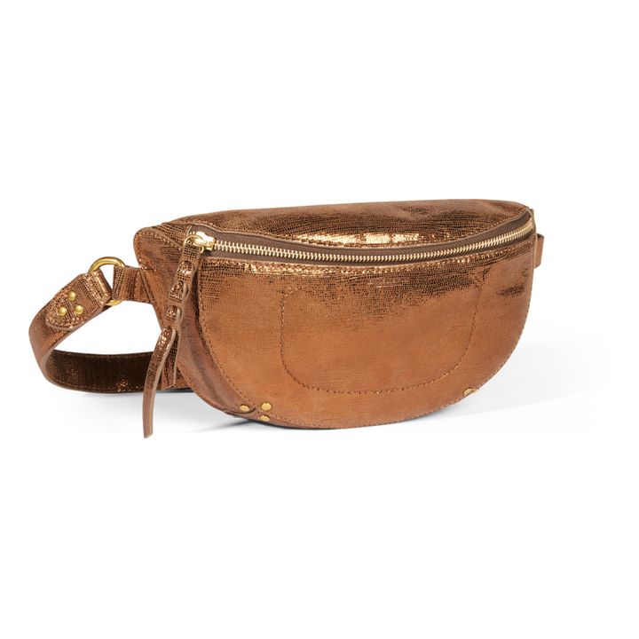 Lino Goatskin Lamé Leather Belt Bag Bronzo- Immagine del prodotto n°1
