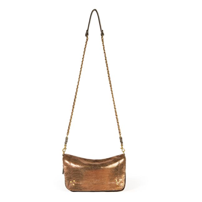 Bobi Goatskin Leather Lamé Bag - S Bronze