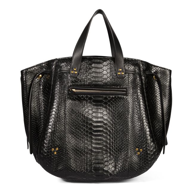Marius Python Leather Bag Black