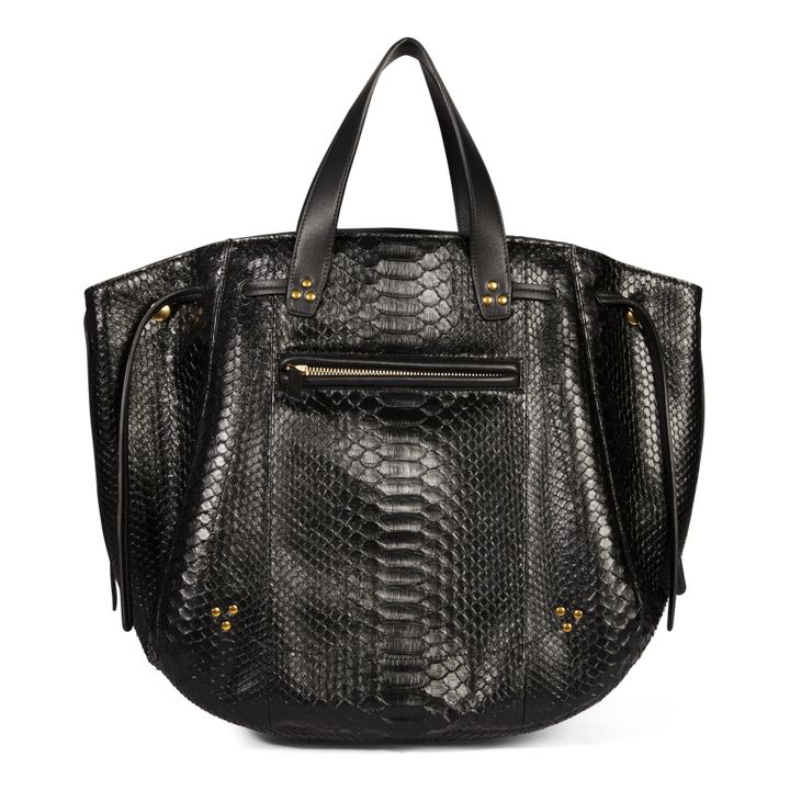 Marius Python Leather Bag | Black- Product image n°0