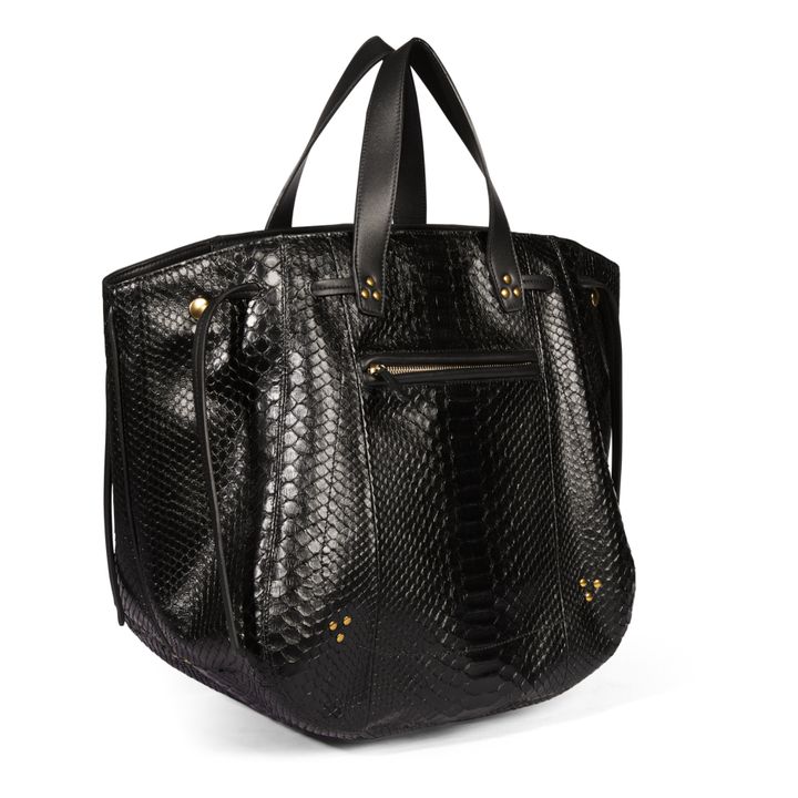 Marius Python Leather Bag | Black- Product image n°1