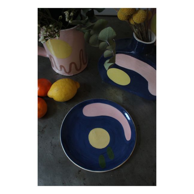Daphné Ceramic Plate | Blue