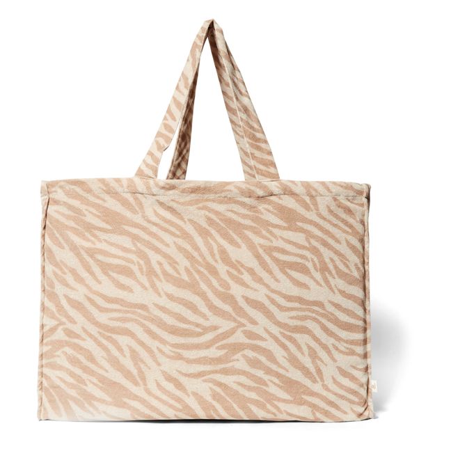 Tiger Terry Cloth Tote Bag Beige