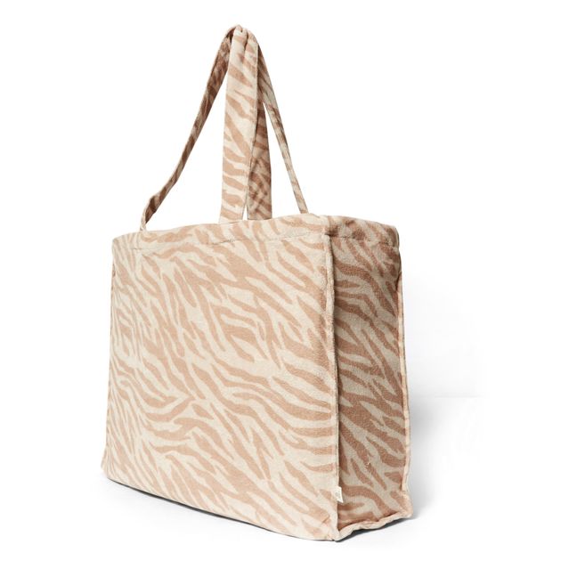Tiger Terry Cloth Tote Bag Beige